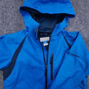 Columbia Unisex Youth (14-16) Full Zip Windbreaker Jacket Blue Mesh Lining Ski